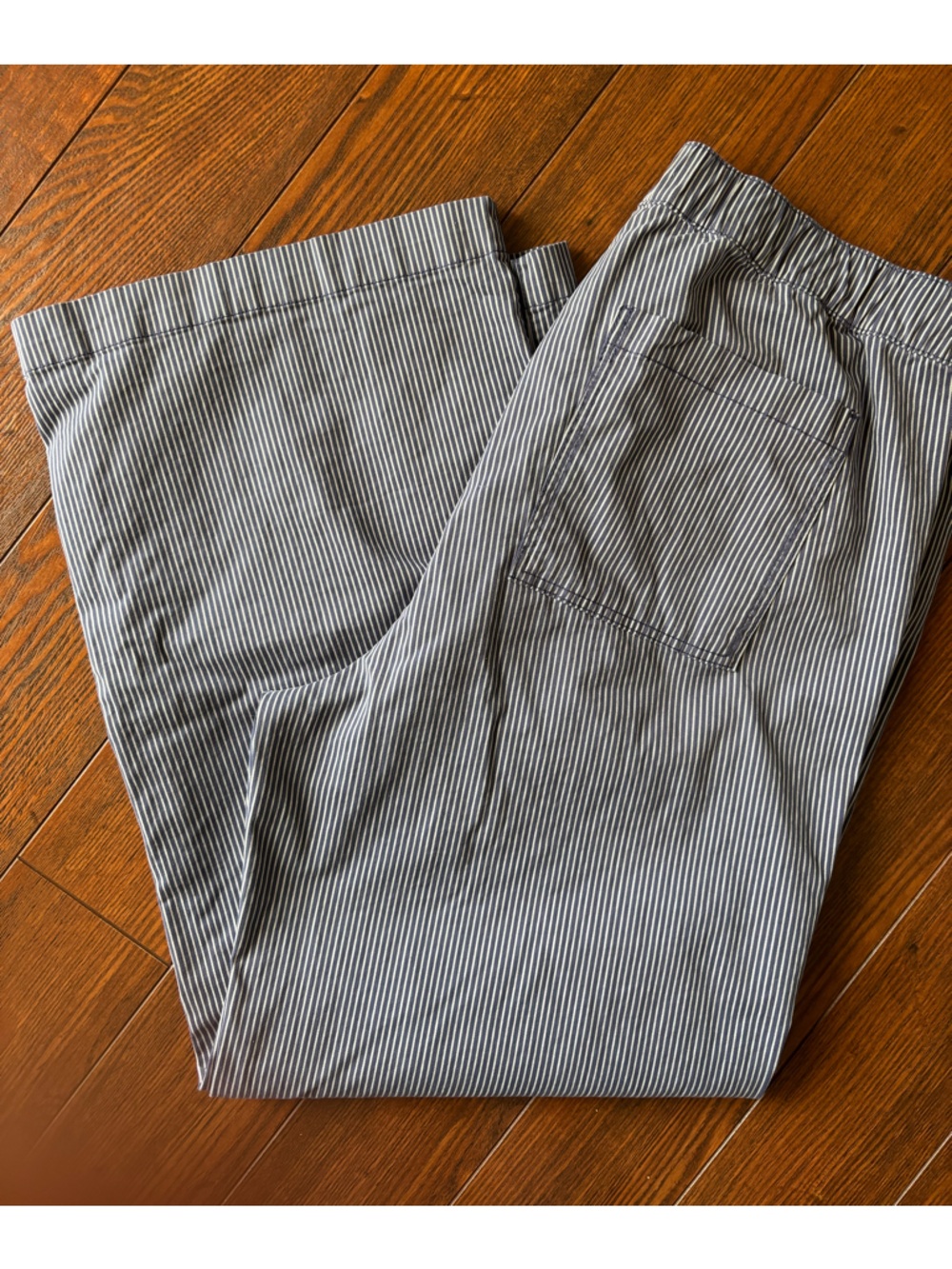 Striped Wide Leg Pants - Blue/White